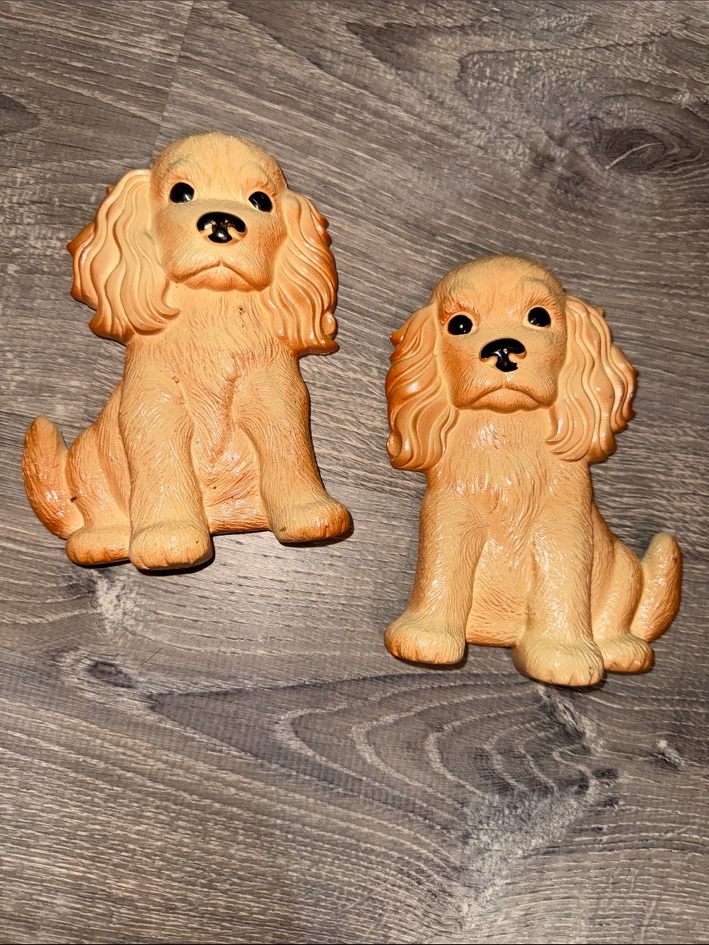 VTG 1994 Miller Studio Chalkware Cocker Spaniel Dog Wall Hanging Plaques - Pair